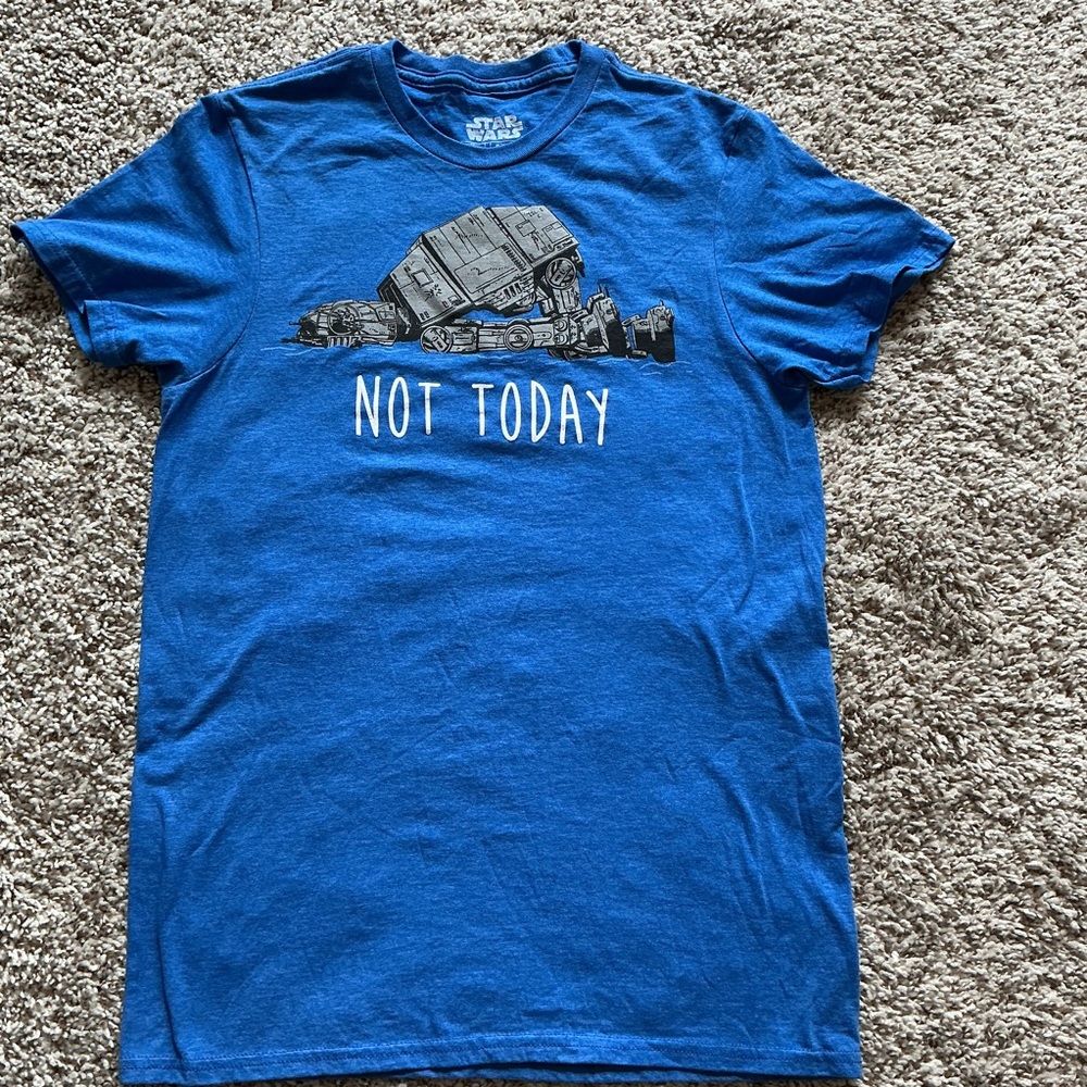 Star Wars Blue Crew Neck “Not Today” Graphic T-Shirt Sz S